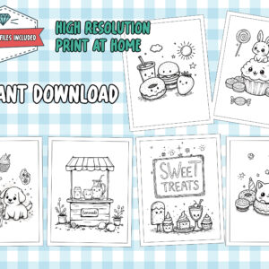 Alternative view of Kawaii Sweet Treats Coloring Pages
